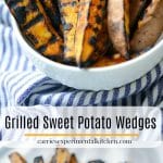 These Grilled Sweet Potato Wedges made with three ingredients are quick and easy to make, they will be your new favorite Summer side dish. 