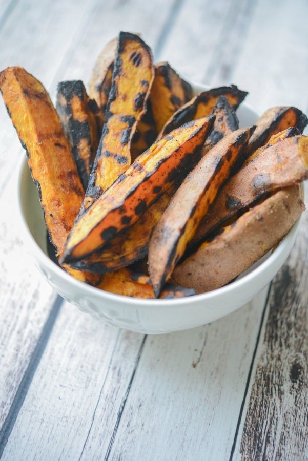 Grilled Sweet Potato Wedges made with three ingredients are quick and easy to make, they'll be your new favorite side dish.