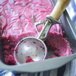 Blueberry Lemon Sorbet in pan