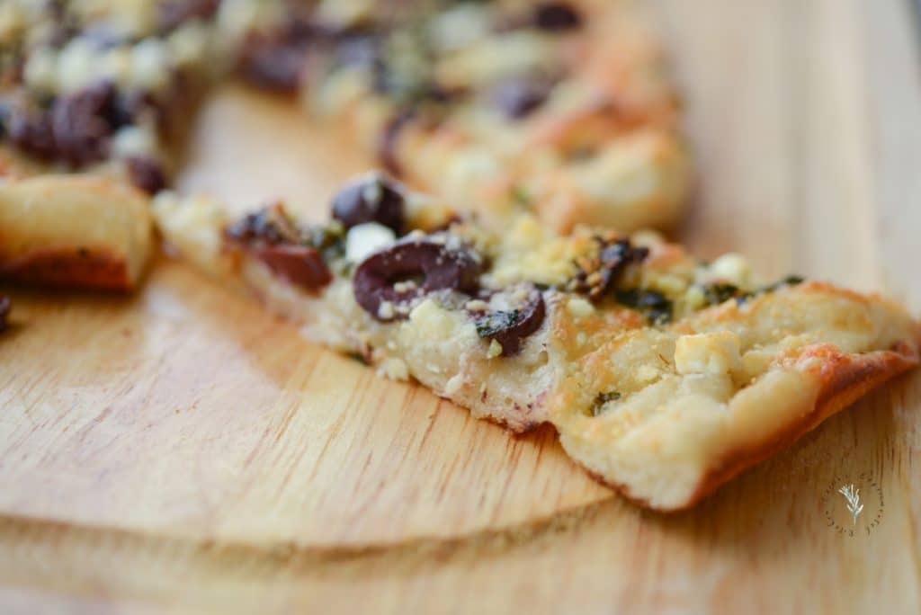 Sun Dried Tomato, Olive, Basil and Goat Cheese Flatbread