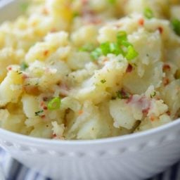 Bacon Ranch Potato Salad horizontal in a bowl