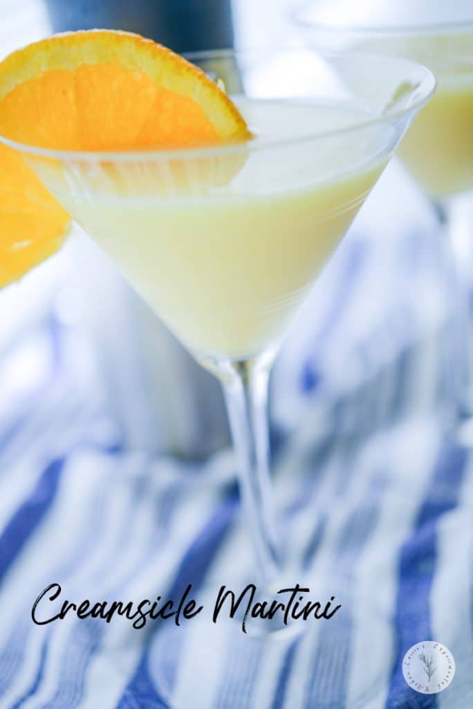 A close up of a Creamsicle Martini