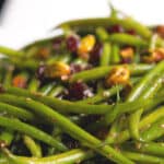 Haricot verts are French green beans and this salad tossed with Feta cheese, cranberries & pistachios is deliciously flavorful.