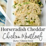 A close up of Horseradish Cheddar Chicken Meatloaf