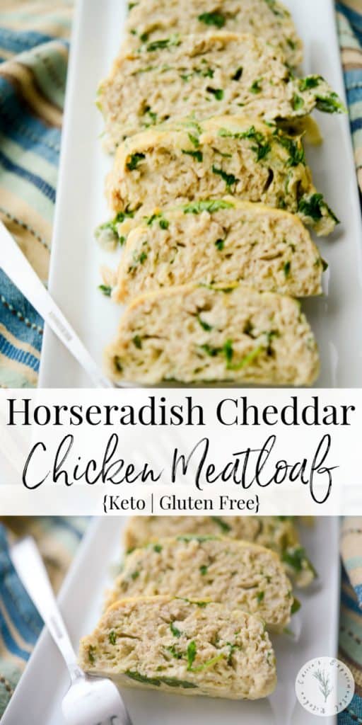 Making meatloaf with ground chicken is a little healthier and this version made with a Horseradish Cheddar cheese, spinach and garlic is super flavorful. 