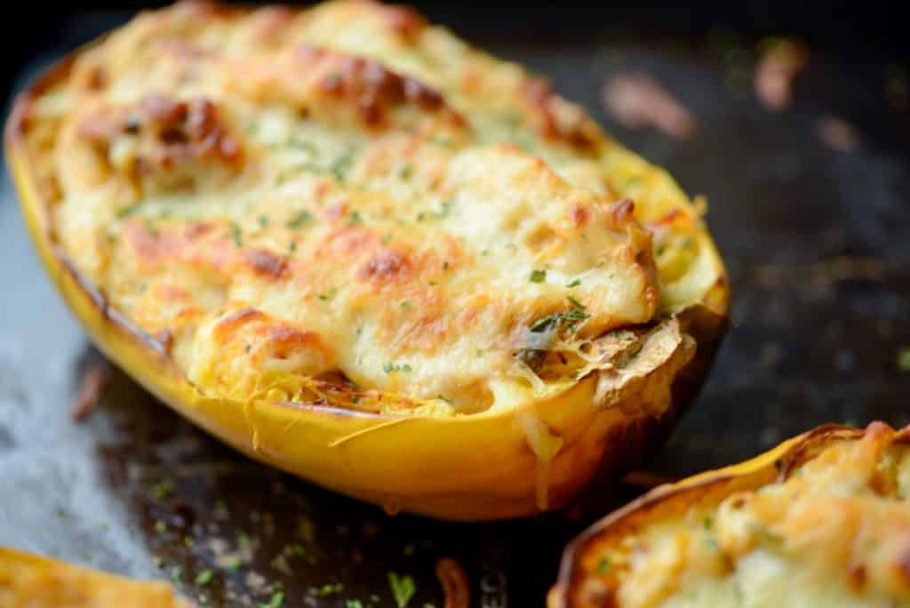 Sun Dried Tomato and Basil Spaghetti Squash closeup