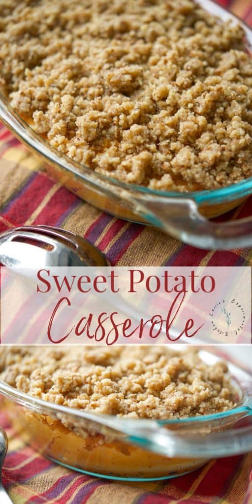 This classic Sweet Potato Casserole with a buttery brown sugar pecan crust is a one of my family's favorite Thanksgiving side dishes.