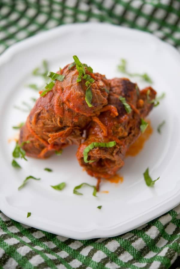 A plate of Italian Beef Braciole 