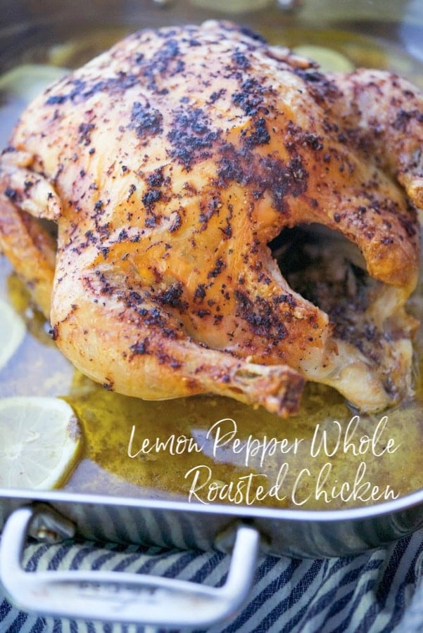 Lemon Pepper Whole Roasted Chicken using fresh lemon zest and cracked fresh black pepper is a deliciously easy recipe with a ton of flavor. 