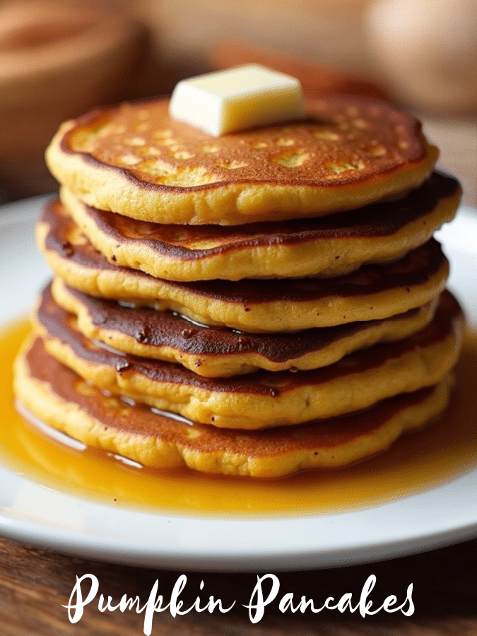 a stack of pumpkin pancakes