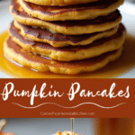 collage photo of pumpkin pancakes