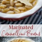 Marinated Cannellini Beans in a red dish