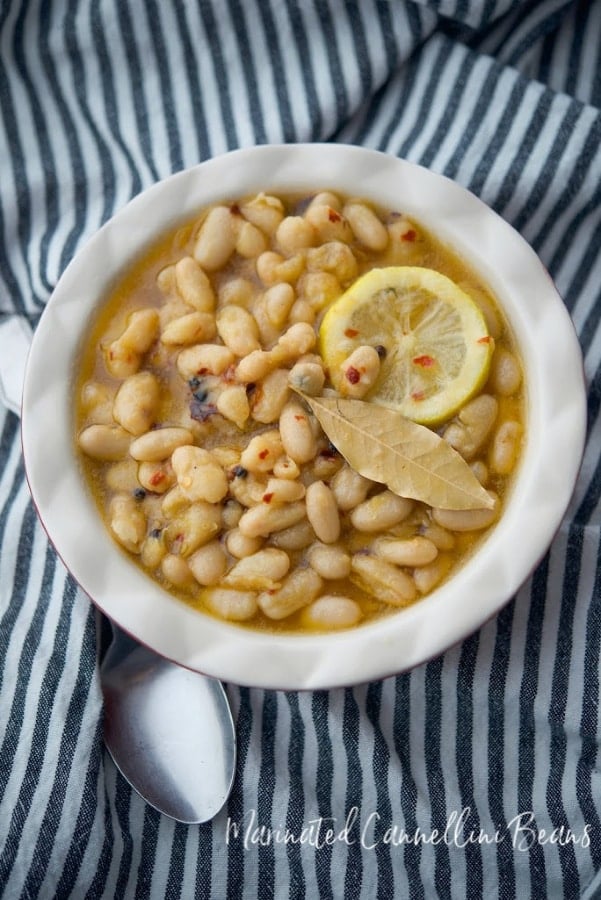 A bowl of Marinated Cannellini Beans