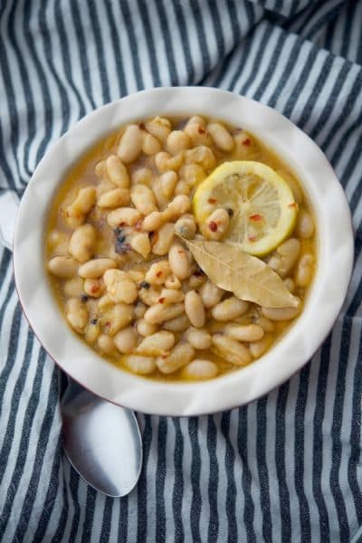Bowl of Marinated Cannellini Beans