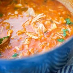 Mediterranean Roasted Chicken and Chick Pea Soup in Dutch Oven