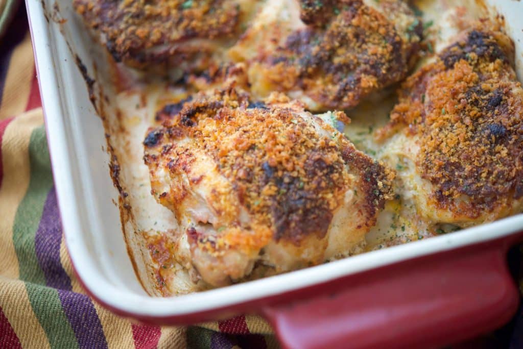 Baked Deviled Chicken Thighs