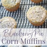 Close up of Blueberry Pie Corn Muffins