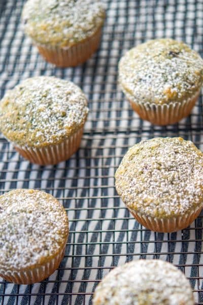 tray of Blueberry Pie Corn Muffins