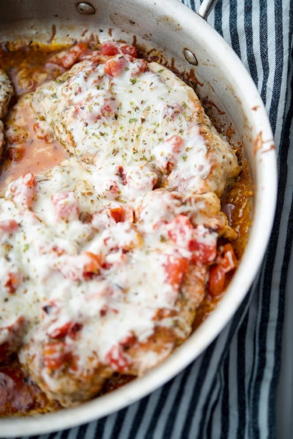 A bowl of Pork Chops Pizzaiola