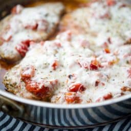 Pork Chops Pizzaiola in a Skillet