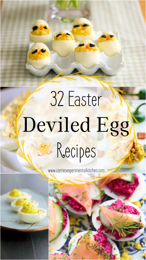 collage of deviled egg recipes