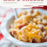 Chorizo Macaroni and Cheese made with Portuguese chorizo, gluten free brown rice pasta, Cheddar and Cream cheeses is a super creamy, easy weeknight meal.