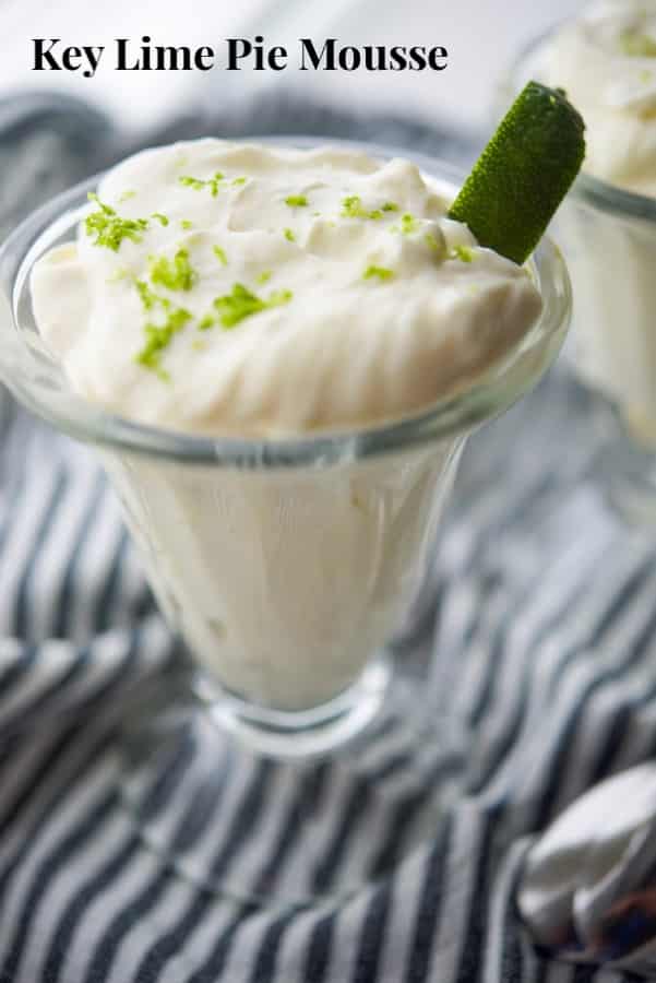 Key lime mousse in a clear glass. 