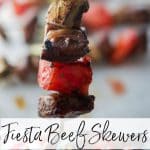 Beef skewers collage photo