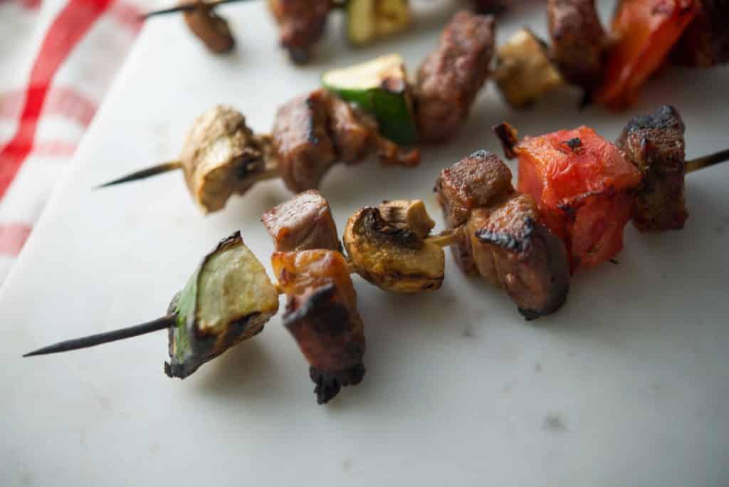 Fiesta Beef Skewers on a platter