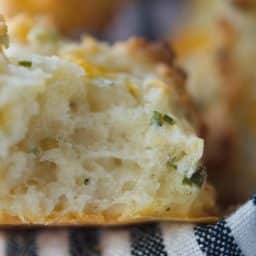 Sour Cream and Chive Drop Biscuits closeup