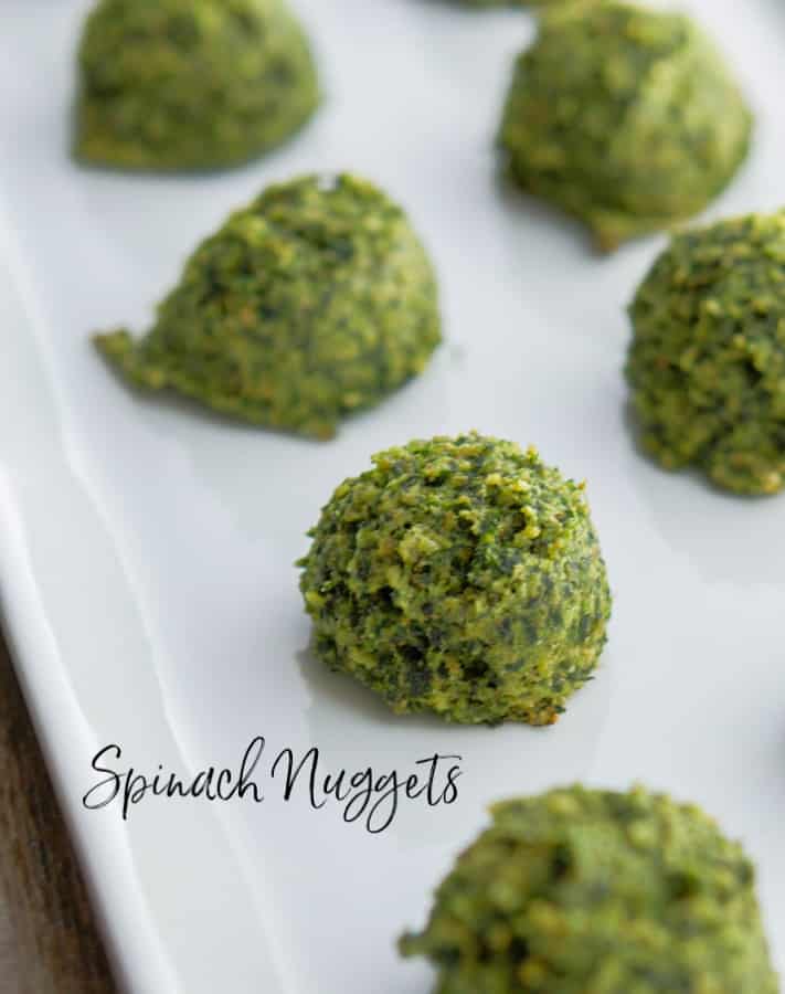 Spinach Nuggets made with Italian breadcrumbs and grated Pecorino Romano cheese are so simple to make, kid friendly and mom approved! 