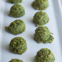 A close up of Spinach Nuggets