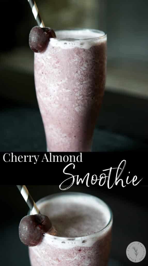 This quick and easy two ingredient Cherry Almond Smoothie is loaded with flavor and perfect for breakfast or an afternoon pick me up. 
