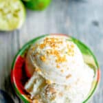 Key Lime Pie Ice Cream with squeezed limes