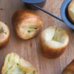 Lemon Basil Popovers made with flour, eggs, fresh basil and lemons are light and airy. They make the perfect addition to any family supper!