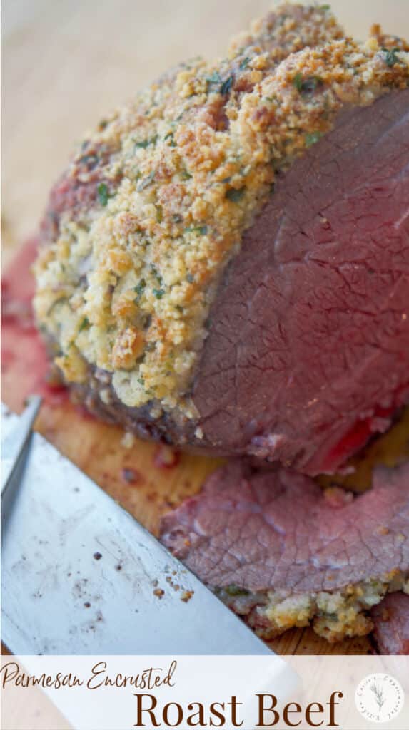 A close up of a Parmesan Roast Beef