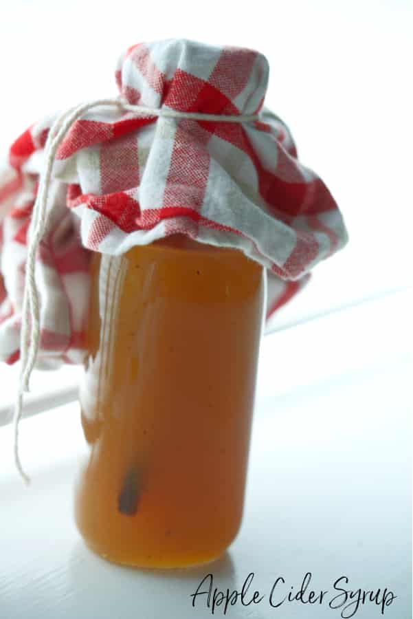 Apple Cider Syrup in a glass jar