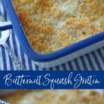 Butternut Squash Gratin made with fresh sage, grated Pecorino Romano cheese and a buttery Panko crumb topping is super creamy and makes the perfect Fall side dish. 