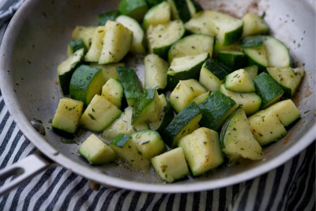 Skillet Zucchini in Rosemary Butter