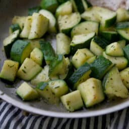 Skillet Zucchini in Rosemary Butter
