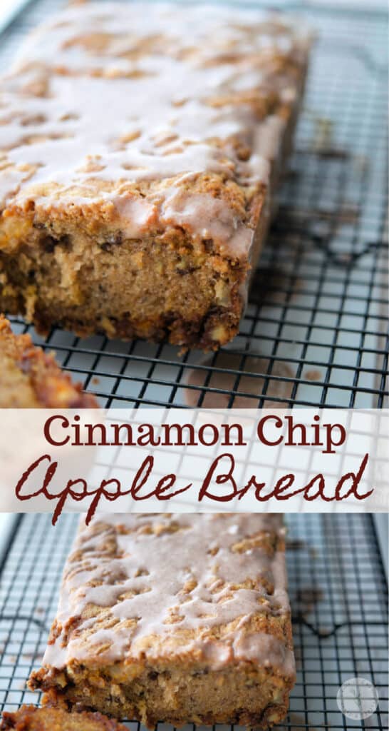 This Cinnamon Chip Apple Bread is loaded with diced McIntosh apples, sweet cinnamon chips and chopped pecans.