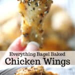 These three ingredient chicken wings coated with a dry rub of Everything Bagel seasoning are baked in the oven, super crispy and delicious! 