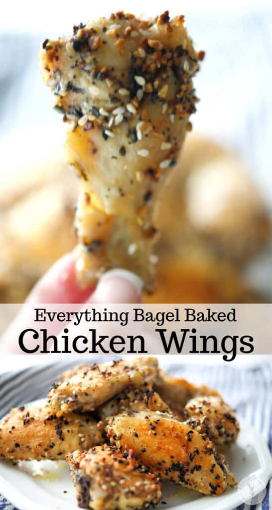 A close up of Everything Bagel Baked Chicken Wings. 