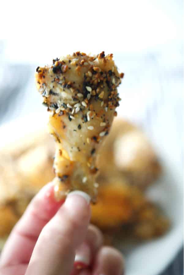 These three ingredient chicken wings coated with a dry rub of Everything Bagel seasoning are baked in the oven, super crispy and delicious! 