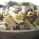 Pasta with Sausage in a Mustard Cream Sauce