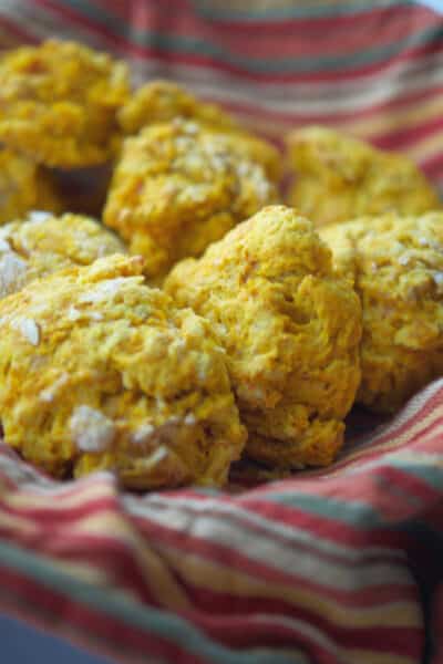 These flaky Pumpkin Drop Biscuits are so deliciously light and buttery, you'll never make homemade yeast rolls again! 