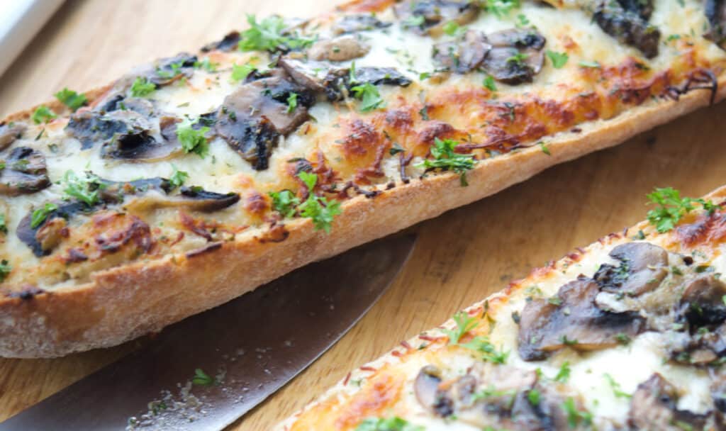 Roasted Garlic and Mushroom French Bread Pizza