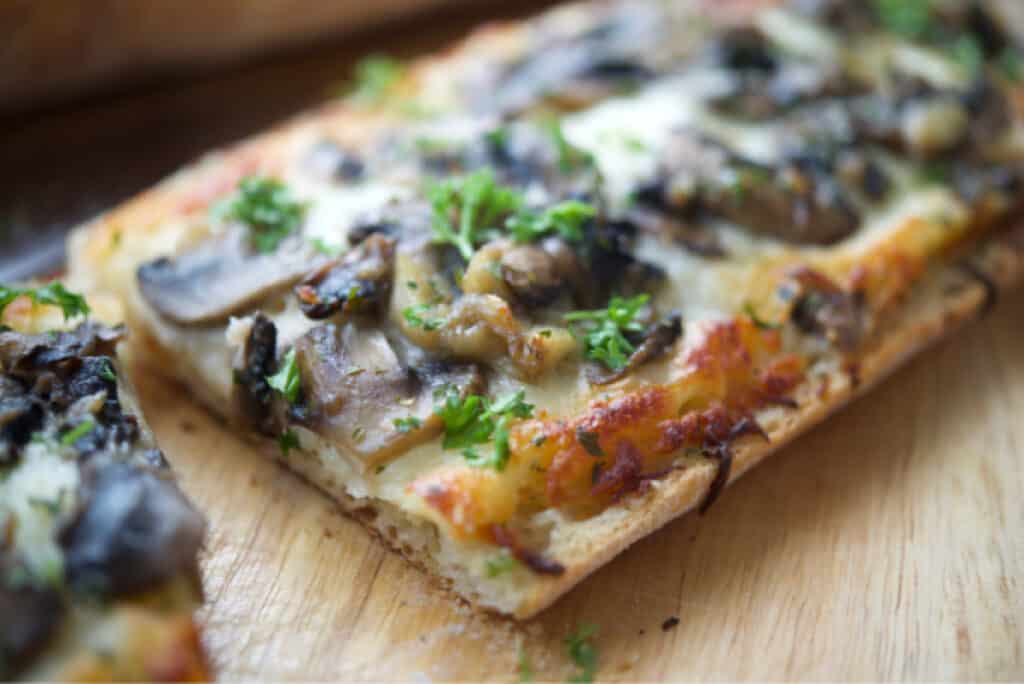 Roasted Garlic Mushroom French Bread Pizza