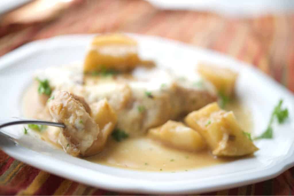 Skillet Normandy Pork Chops on a plate