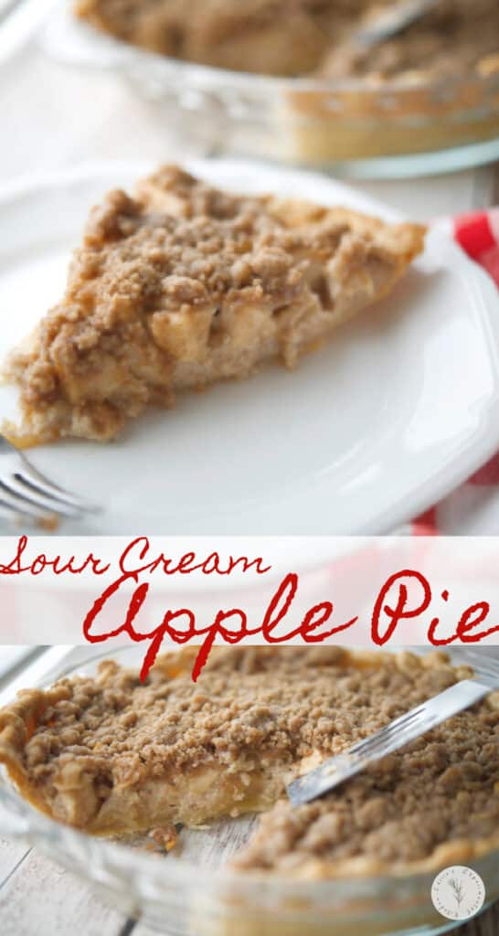 Change up your ordinary apple pie with this version made with a sour cream apple filling topped with buttery streusel.